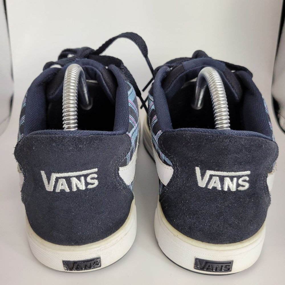 Vintage Vans Mercer Blue Plaid with White Side Stripe Suede Sneakers Womens US 9 - Picture 5 of 7